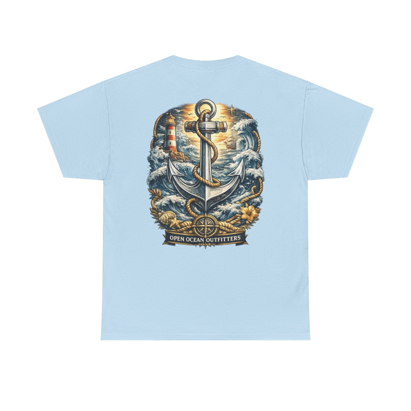 Nautical Anchor Lighthouse T-Shirt – Open Ocean Outfitters Coastal Graphic Tee