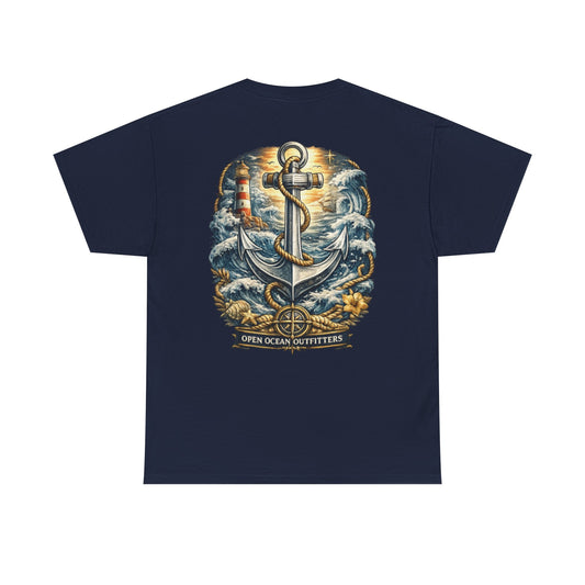 Nautical Anchor Lighthouse T-Shirt – Open Ocean Outfitters Coastal Graphic Tee
