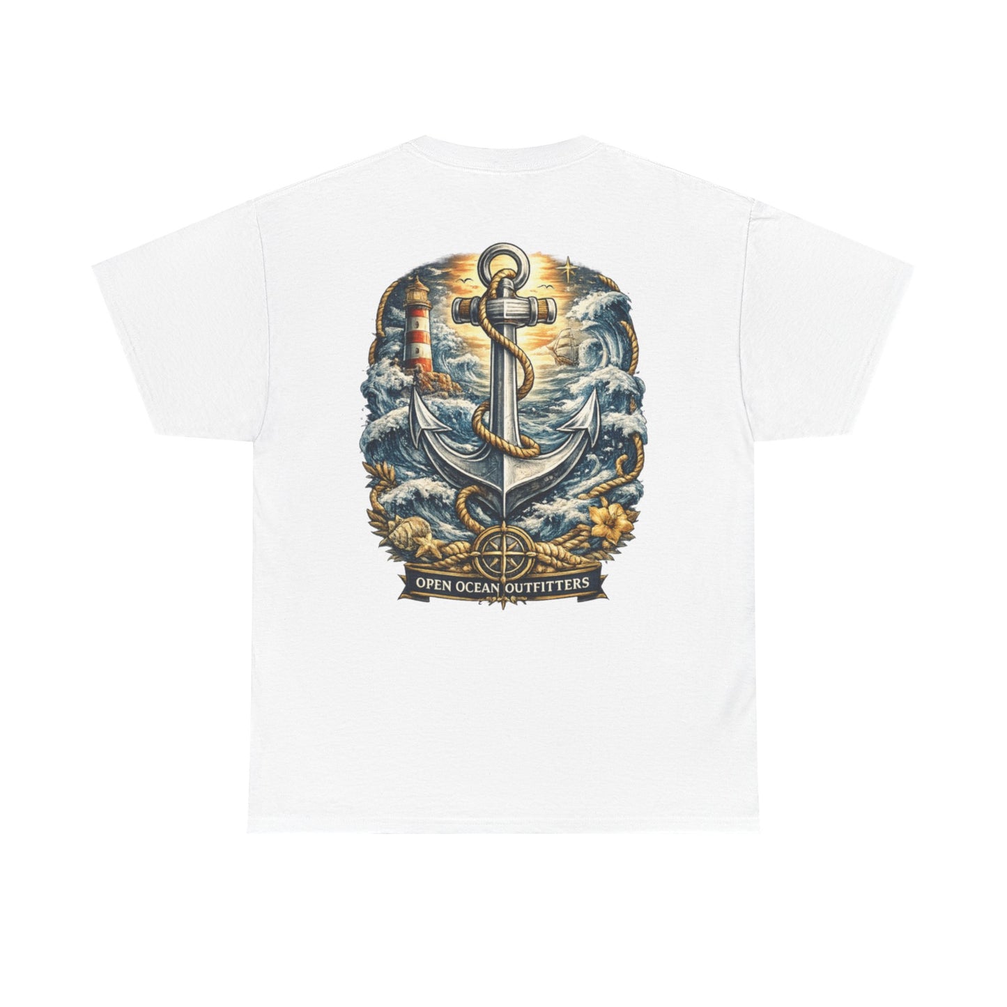 Nautical Anchor Lighthouse T-Shirt – Open Ocean Outfitters Coastal Graphic Tee